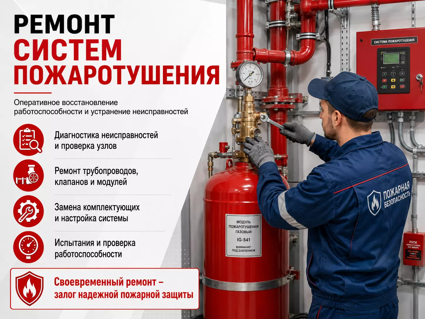 Ремонт систем пожаротушения