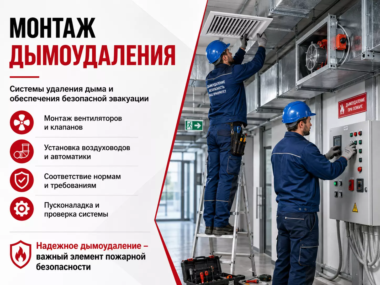 Монтаж дымоудаления
